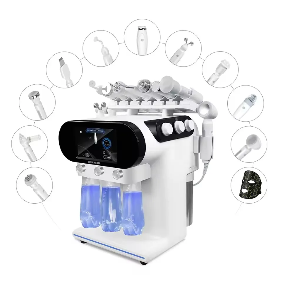 Nueva Tecnología, Máquina Facial Hydra Beauty 11 en 1 con Mango de Succión y Rotación Vortex 360, Portátil, Eliminación de Puntos Negros