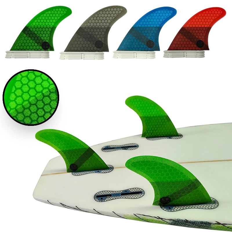 Aletas de tabla de Surf de tamaño M, tres aletas dobles, 2 aletas de Surf, estabilizador UPSURF FCS 2, núcleo de rendimiento de fibra de carbono