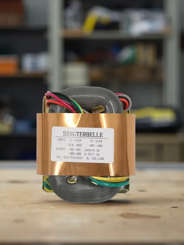 Transformador de potencia de cobre puro R65-TS10225 80W R Core 160 + 6,3 V/7.2A para amplificador de tubo Audio sonido doméstico