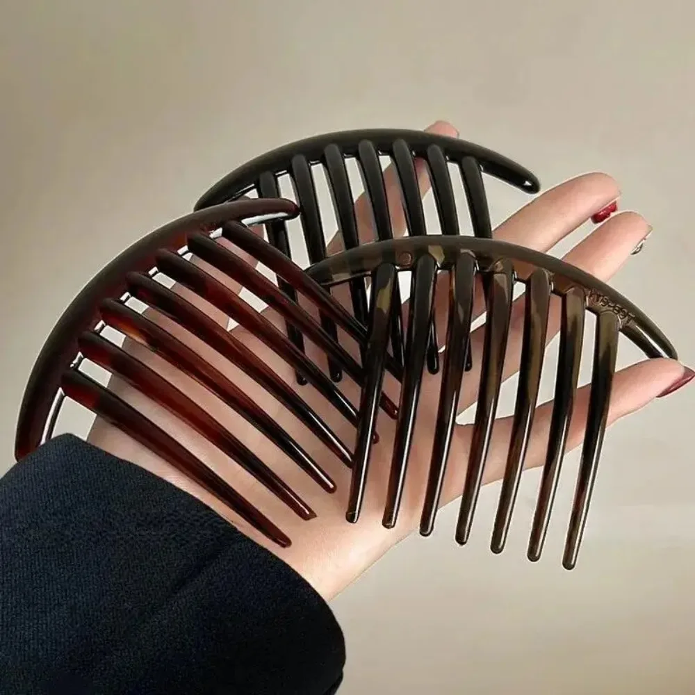 Horquilla Francesa en Forma de U con Peine para Moño para Mujer, Horquilla Sencilla de Siete Dientes, Peine Versátil, Accesorios para el Cabello