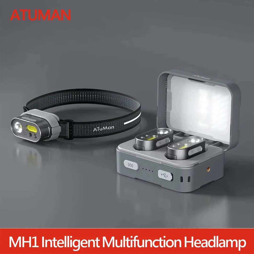 ATuMan DUKA MH1 Kit de faros multifuncionales USB recargable portátil potente Led Cob Sensor de movimiento faro