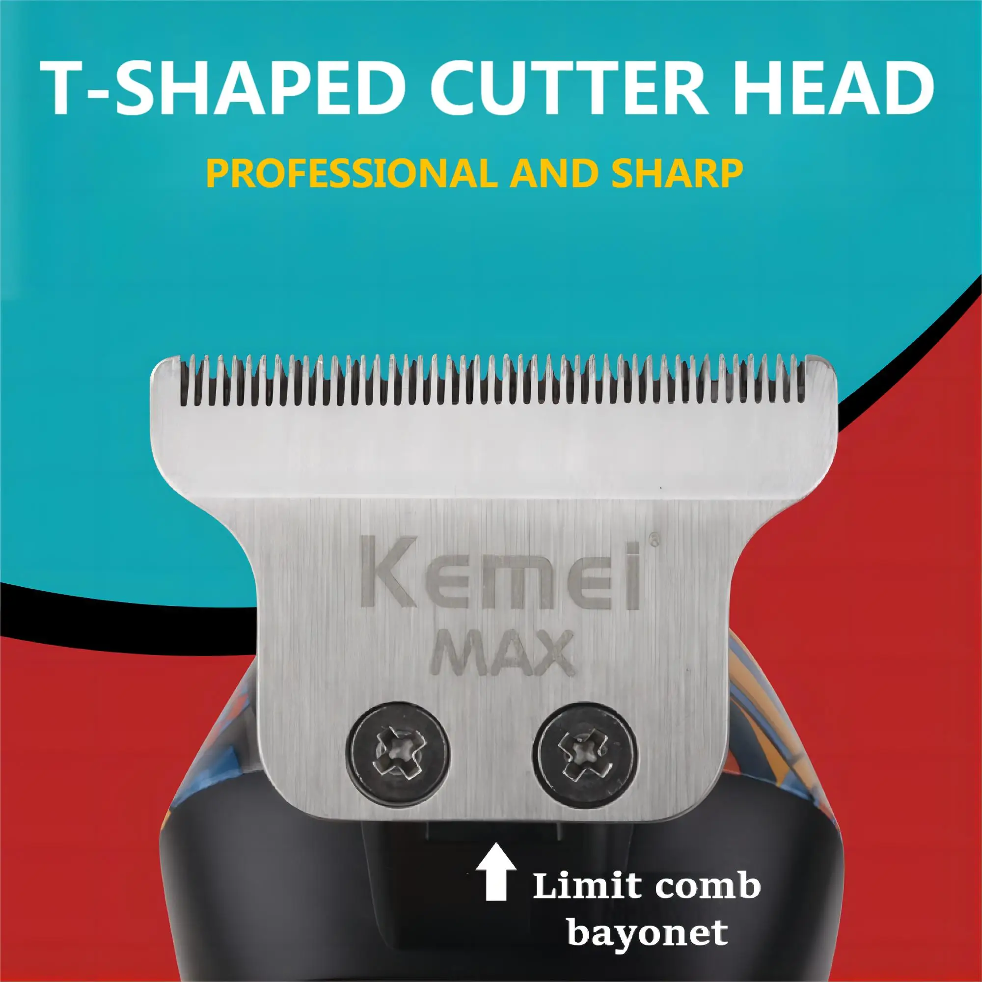 Cortadora de pelo Kemei-5090 con pantalla Digital, empujador de peluquero profesional para hombres, cortadora de pelo eléctrica con patrón de grafiti aleatorio
