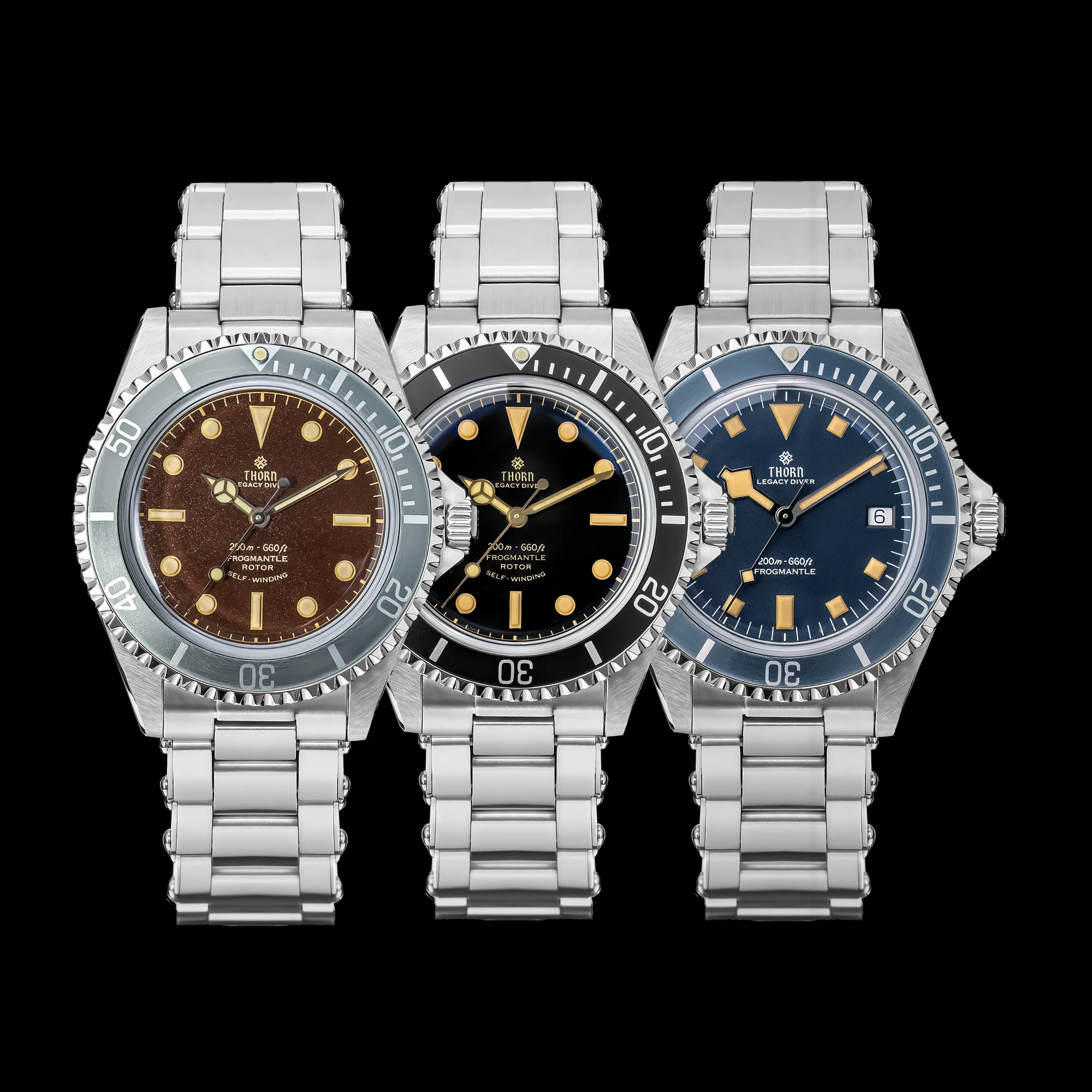 Reloj de Buceo para Hombre Thorn T023 V3 de 40 mm, Movimiento Automático PT5000, Relojes Mecánicos Vintage, Resistencia al Agua de 200 m, Zafiro
