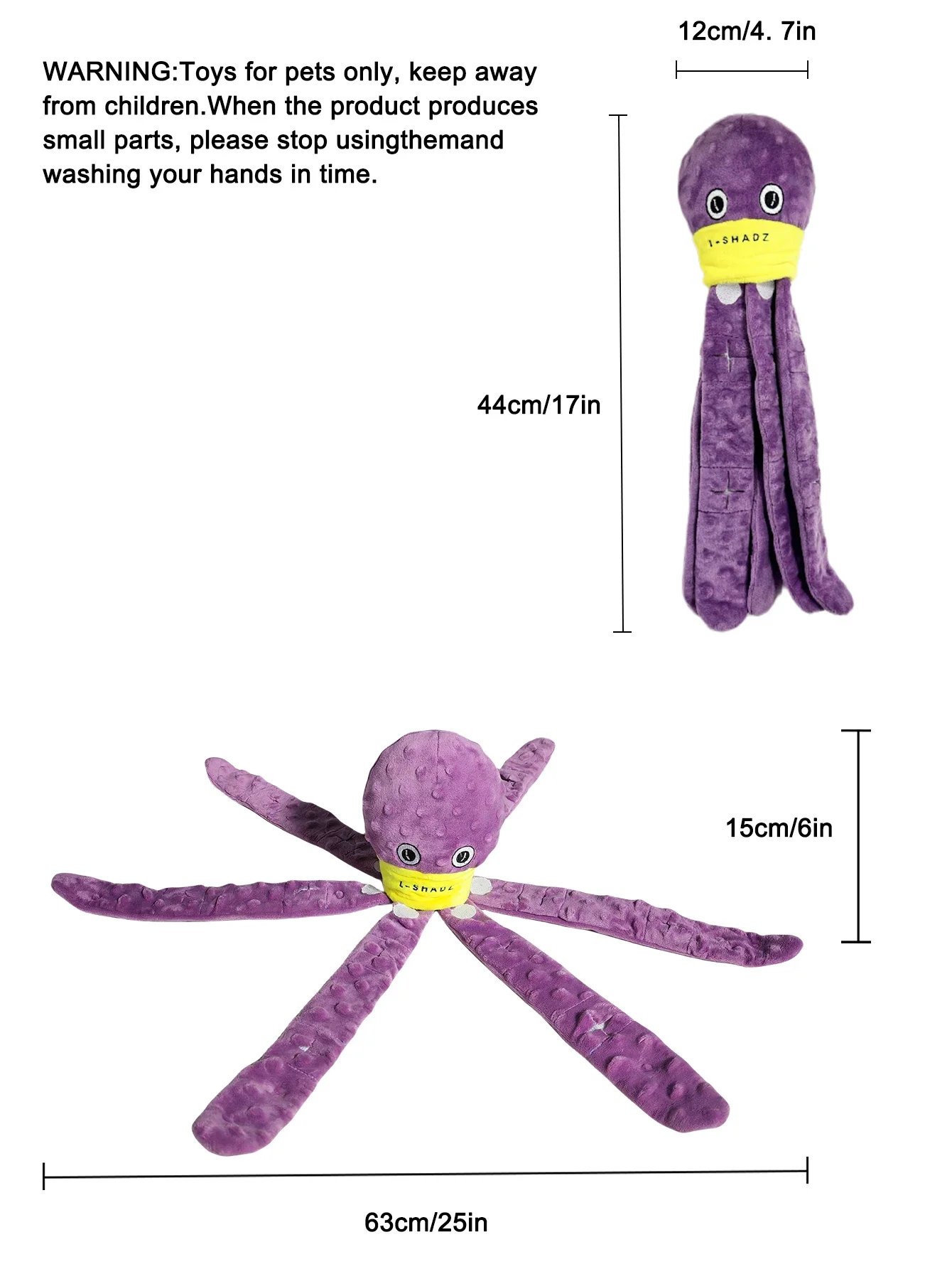 Juguete de peluche para perro, rompecabezas de pulpo, juguete interactivo para masticar, juego de alimentación lenta para cachorros