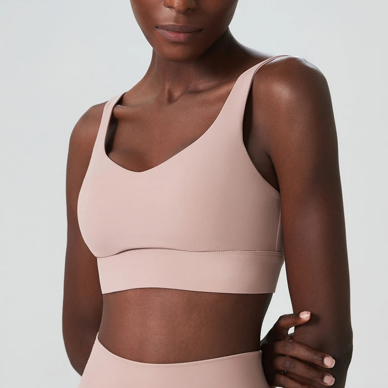 Sujetador de Yoga de alto impacto para mujer, ropa interior deportiva de Color sólido, Sexy, Ajustable, transpirable, para gimnasio, correr, Top con almohadillas