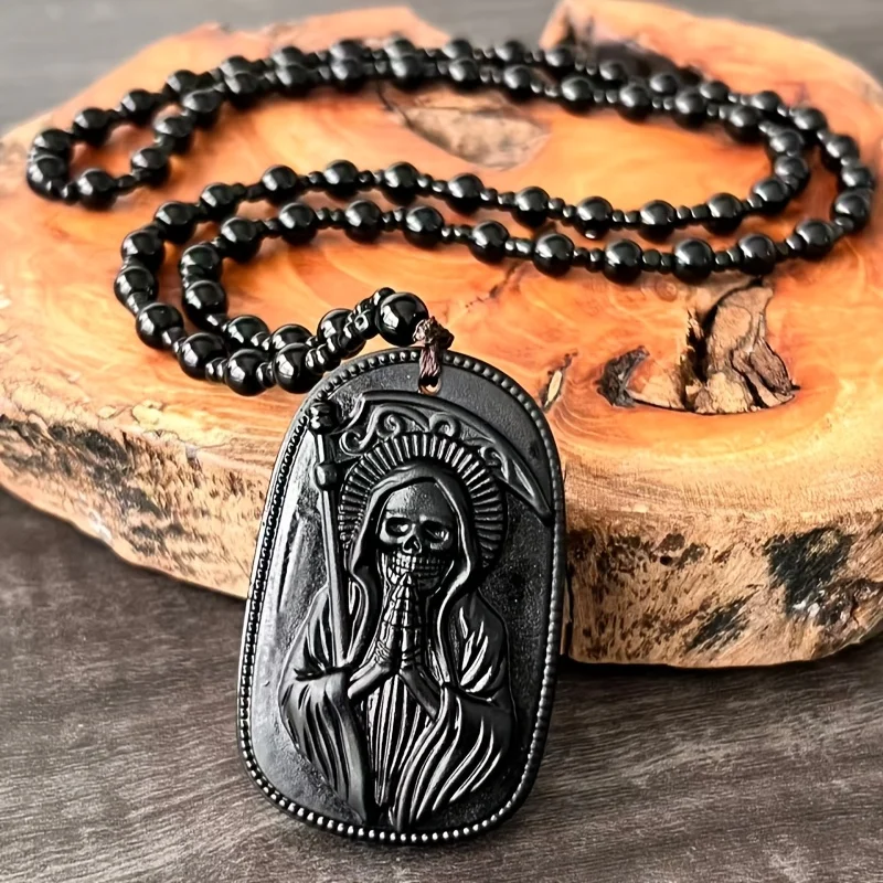 Colgante de San Muerte, Collar con Colgante de San Judas, Joyería Religiosa Unisex