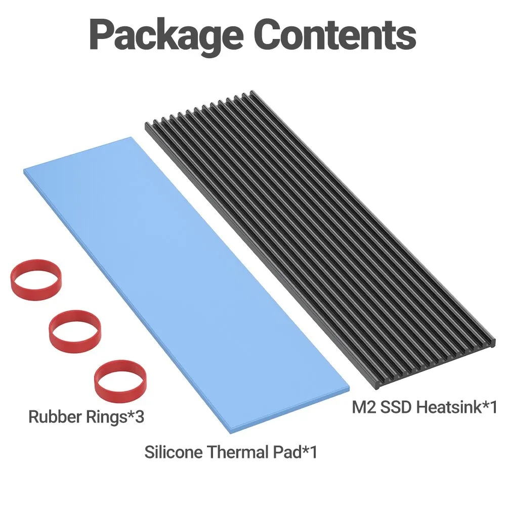 Disipador de calor JEYI M.2 SSD, radiador NVMe de aluminio 2280, enfriador de unidades de estado sólido con almohadilla térmica de silicona para PS5, portátil y de escritorio