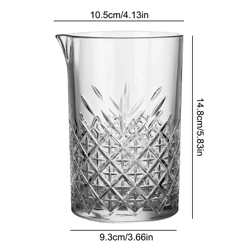 JUSTINLAU Vaso para Whisky, Coctelera Profesional, Vasos para Mezclar Cócteles, Vaso de Cristal para Mezclar, Herramientas de Bar para Bartender