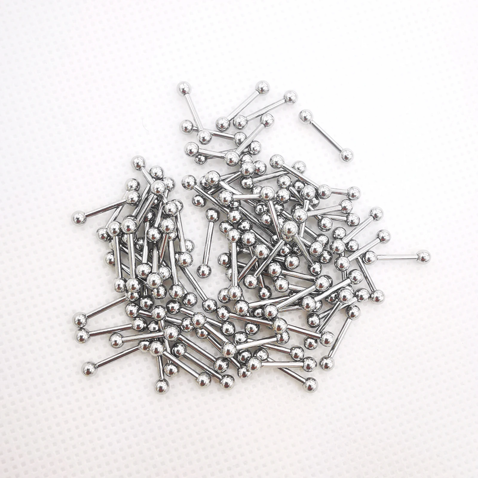 100 unids/lote anillo de cuentas cautivas Cirvular curvo recto Labret barra nariz ceja labio pendientes joyería del cuerpo de acero inoxidable