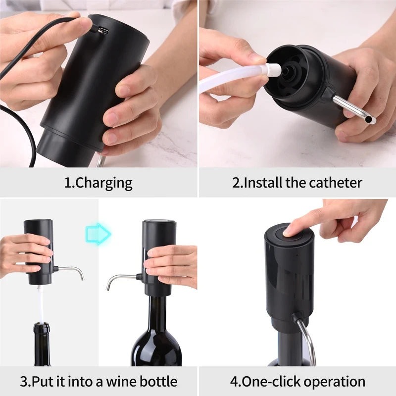 Dispensador de aireador de vino eléctrico recargable, decantador de vino automático, dispensador de vino eléctrico inteligente, herramienta de cocina para fiesta, regalo