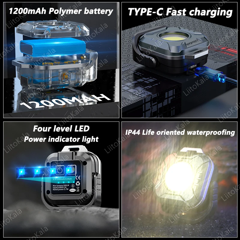 LiitoKala LF-986 Luces de trabajo LF-786 Mini Edition 1200mAh Batería 500LM LED COB