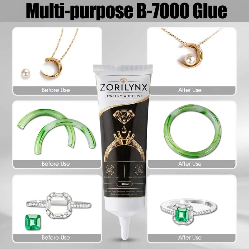 Adhesivo de Joyería de Alto Rendimiento, Líquido de Unión Invisible para Fijar Gemas, Diamantes de Imitación y Anillos Desprendidos, Fórmula de Alta Viscosidad