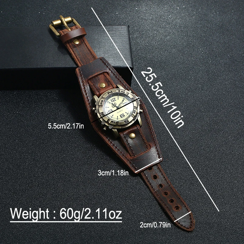 Reloj informal a la moda para mujer, correa de piel de vaca Vintage de gama alta, vestido de Color bronce antiguo, relojes de cuarzo para regalo de mujer