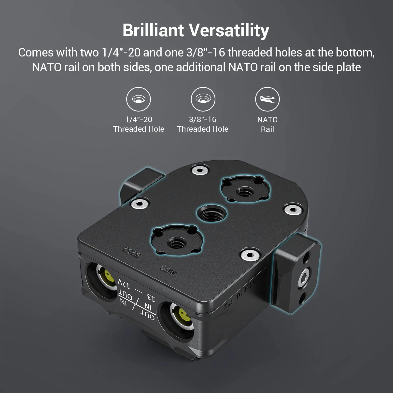 Placa base de alimentación SmallRig para DJI RS 2 / RS 3 Pro/ RS 4 Pro/RS 5, solución de alimentación externa para DJI RS 2 / RS 3 Pro 3252