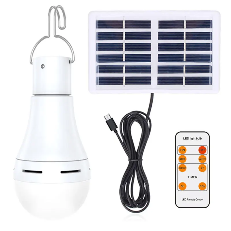 Luz Solar impermeable con carga USB, lámpara colgante de emergencia alimentada por luz Solar, luces para tienda de campaña al aire libre, luz de emergencia