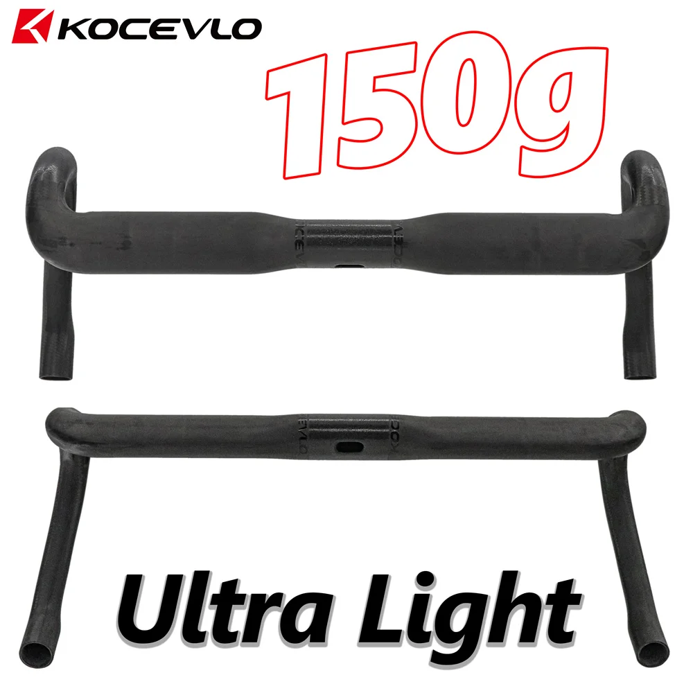 Kocevlo SL-Manillar de carbono ultraligero para bicicleta de carretera, sistema de cableado interno Compatible con grava, 150mm, 31,8g