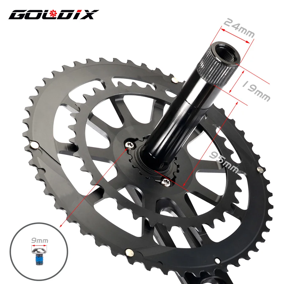 GOLDIX-bielas de bicicleta de carretera ultraligeras BSA BB92, manivela de carretera de grava MTB, corona de cadena 50-34T para Sram xx1, 170/175mm