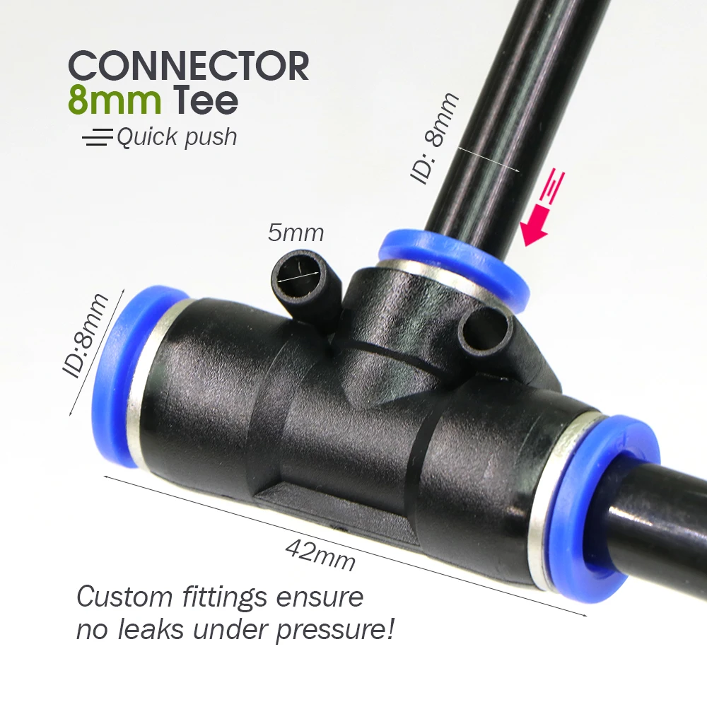 Manguera de PE negra de 8mm, sistema de riego por nebulización con boquilla Flexible de 20cm, Kit de pulverizador ajustable para jardín, bomba autocebante de 45/60/80/100W