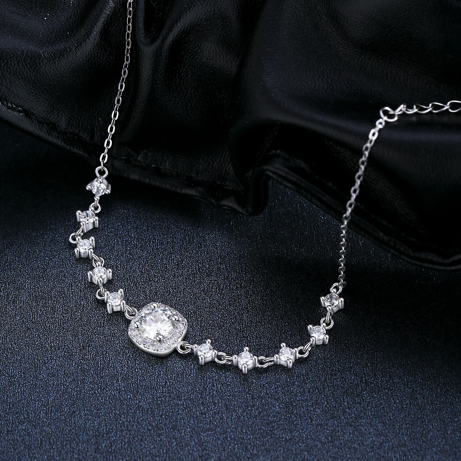 MODIAN D Color Moissanite Plata de Ley 925 colgante geométrico de lujo collar pulsera para mujer conjunto de joyería llamativa de boda