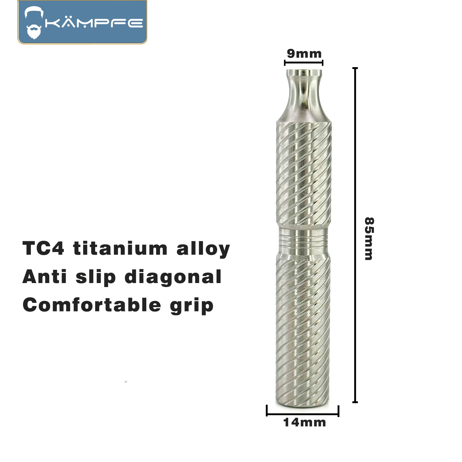 Componentes de afeitadora de seguridad manual CNC para hombre con mango de maquinilla de afeitar antideslizante de titanio pulido KAMPFE