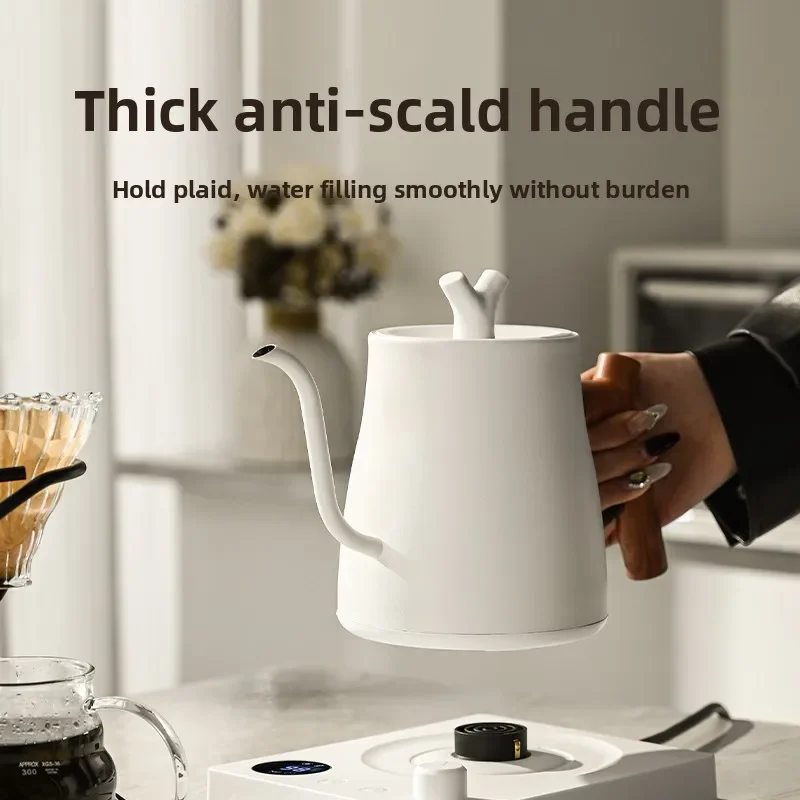 Tetera eléctrica con cuello de cisne de 1000W, cafetera de acero inoxidable 304 de 1000ml, pantalla LED de temperatura inteligente para café y té