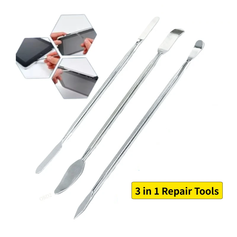 Juegos de herramientas de reparación 3 en 1, palanca de apertura, Kit de herramientas de mano, hoja para iPhone, teléfono inteligente, tableta, PC, Spudger de Metal, juego de herramientas de desmontaje