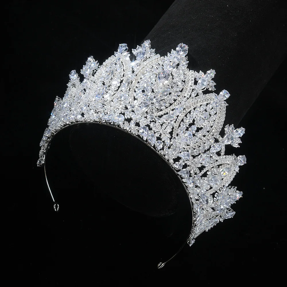 Corona de Reina Barroca para Novia, Tocado de Cristal, Coronas Grandes, Tiaras para Mujer, Joyería para el Cabello de Novia, Accesorio para Fiestas y Concursos