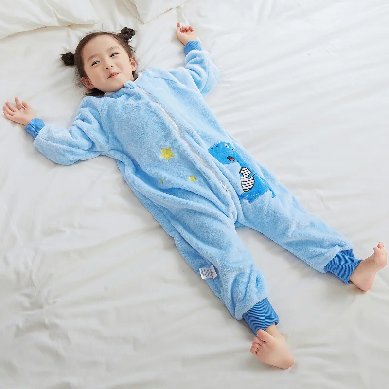 MICHLEY-saco de dormir de búho de dibujos animados para niños, saco de franela bonito, ropa de dormir gruesa y cálida, manta portátil, mono, regalos de 1 a 6T