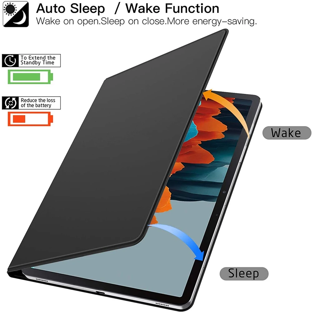 Funda magnética inteligente para Samsung Galaxy Tab S9 S10 FE con soporte para lápiz, para S7 FE S8 Ultra, S9 FE+, con función de activación/desactivación automática.