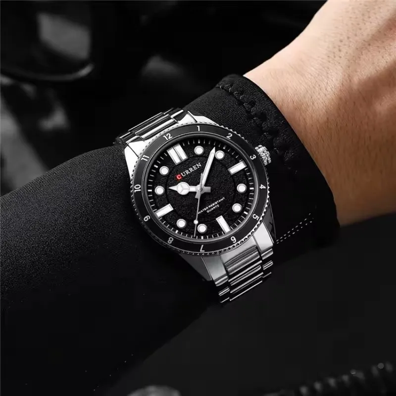 Reloj Deportivo Militar CURREN 8450 para Hombre, con Luz Nocturna, Resistente al Agua, Correa de Acero, Cuarzo, para Negocios y Ocio, Relojes Masculinos
