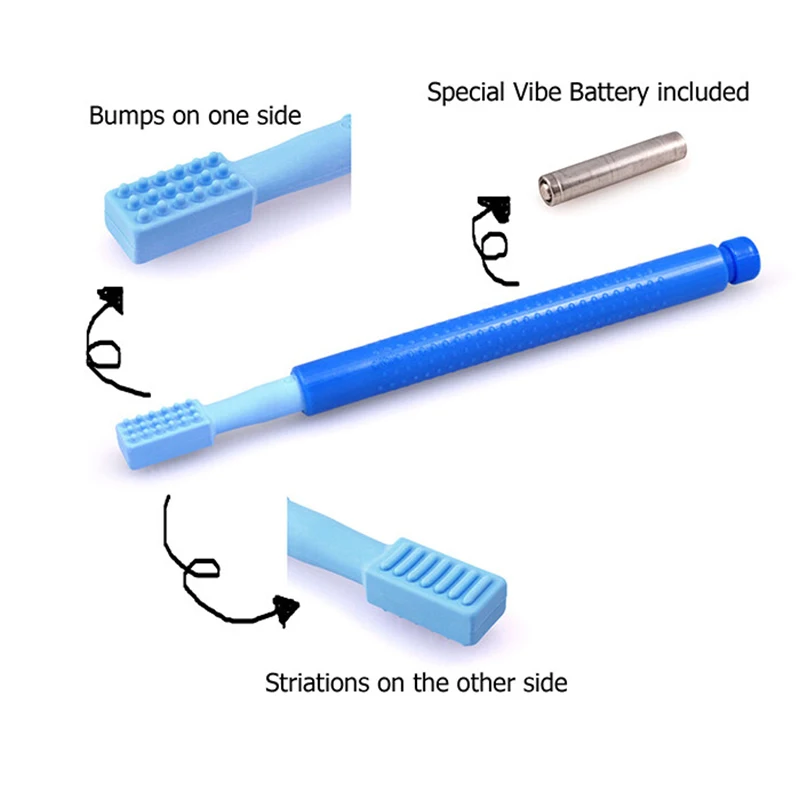 ARK Z Vibe: herramienta vibratoria para el entrenamiento de la motricidad oral, que ayuda a fortalecer los músculos de la mandíbula, a mejorar el tono oral y a tratar el retraso del habla y los problemas de alimentación.