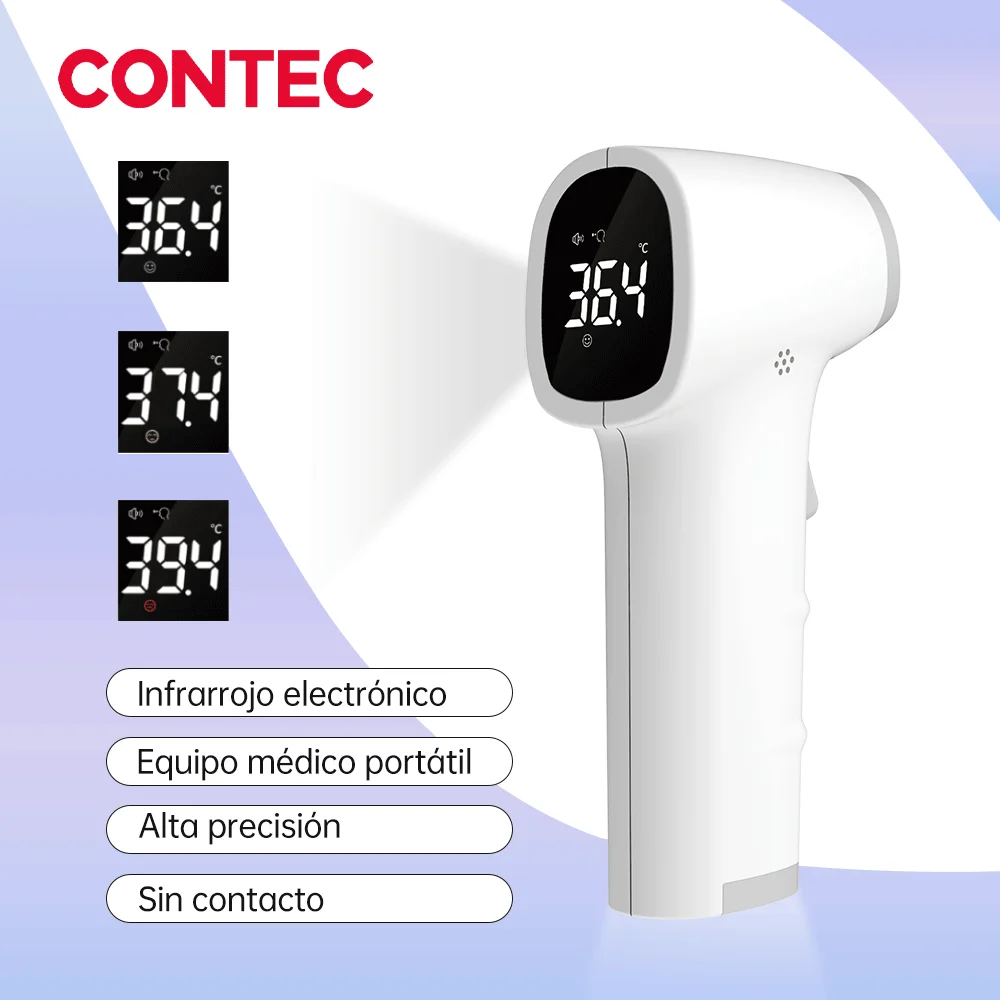 CONTEC-termómetro Digital infrarrojo para la frente, medidor de temperatura LED sin contacto, uso para adultos y niños, TP500
