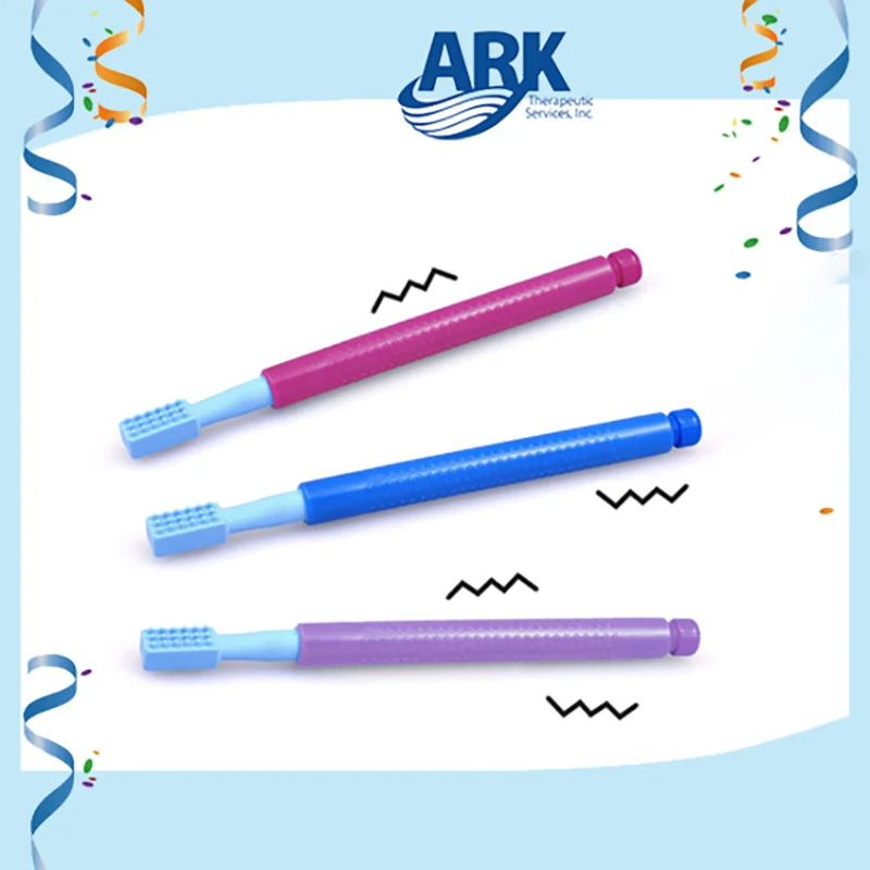 ARK Z Vibe: herramienta vibratoria para el entrenamiento de la motricidad oral, que ayuda a fortalecer los músculos de la mandíbula, a mejorar el tono oral y a tratar el retraso del habla y los problemas de alimentación.
