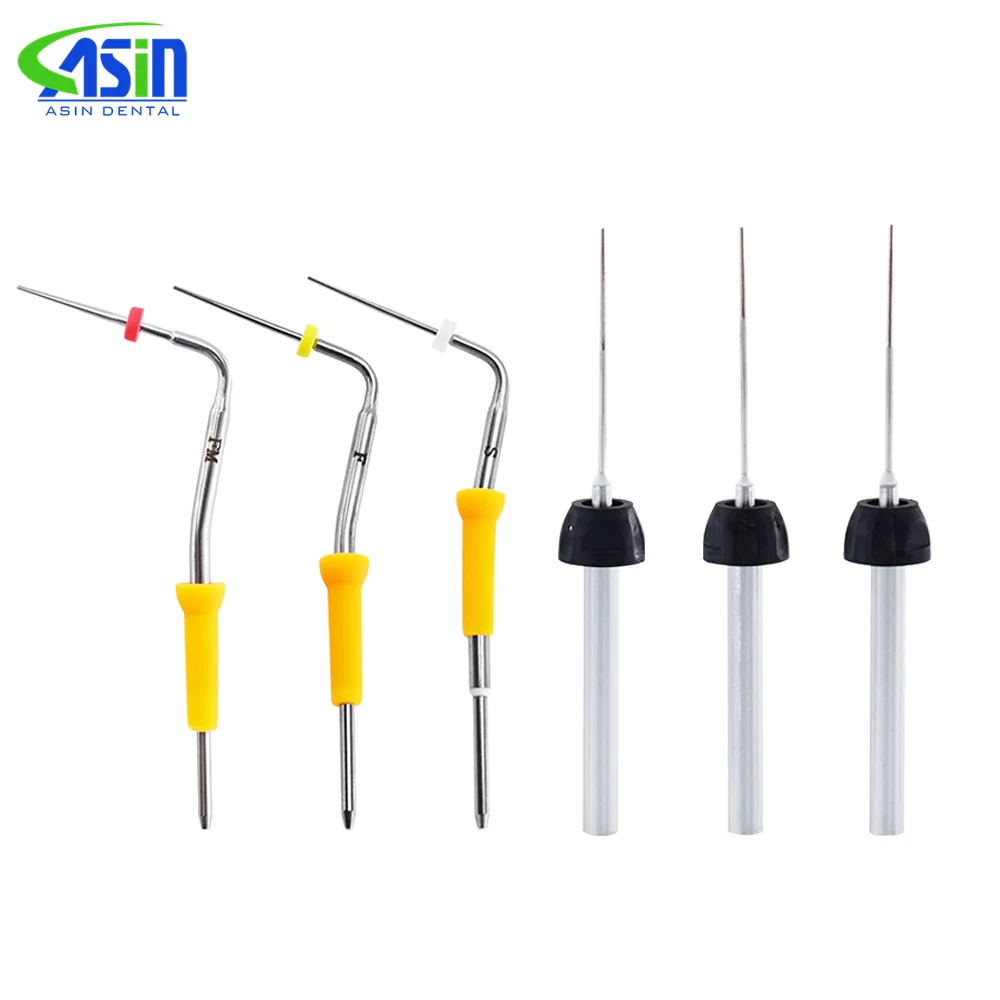 Accesorios para lápiz de obturación endodóntica inalámbrico dental: Pistola de calor, aguja, barras de gutapercha