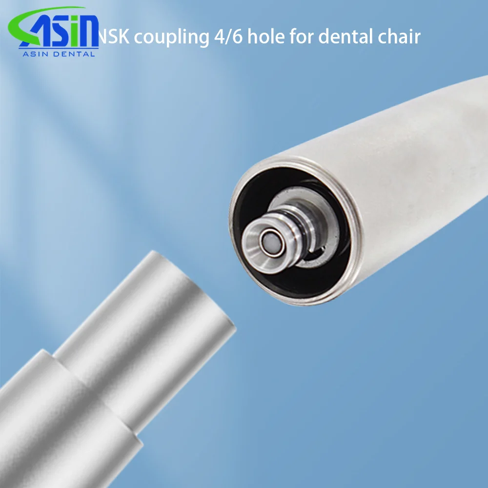 Turbina dental de alta velocidad con punta de rotor y acoplamiento tipo N, cuerpo de acero inoxidable para blanqueamiento dental