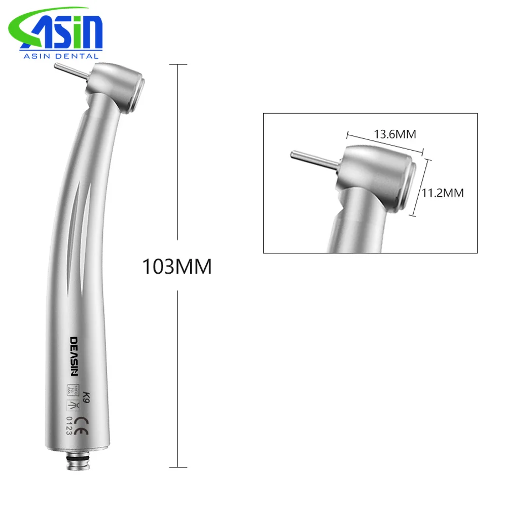 Turbina dental de alta velocidad con punta de rotor y acoplamiento tipo N, cuerpo de acero inoxidable para blanqueamiento dental